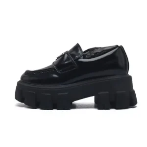 Prada Women's Leather Platform Martin Boots Classic British Style