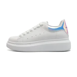 Alexander McQueen Flash Runner Smooth Leather White Sneakers with 4.5cm Sole