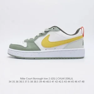 Nike Court Borough Low 2 Gs Leather Low Top Sneakers