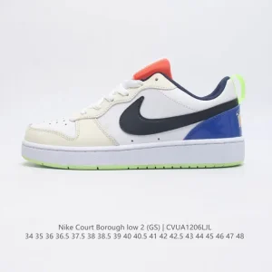 Nike Court Borough Low 2 Gs Leather Low Top Sneakers