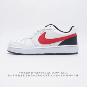 Nike Court Borough Low 2 Gs White Leather Low-Top Casual Shoes
