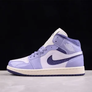 Jordan Sky Purple Mid AJ1 Purple Leather Sneakers