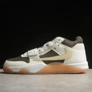 Travis Scott x Jordan Cut The Check AJ1 Low 'Reverse Mocha' Magic Strap Basketball Shoes