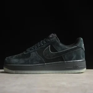 Nike Air Force 7 Low Black Suede Glow in the Dark Sneakers