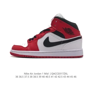 Nike Air Jordan 1 Mid Men's and Women's Basketball Shoes - AJ1 Retro High Top Court Sneakers