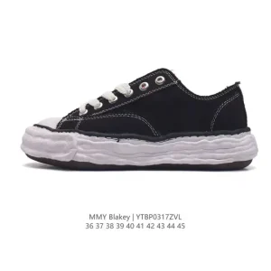 Mmy Blakey Canvas Low Sneakers - Distressed Sole & Shell Toe Design