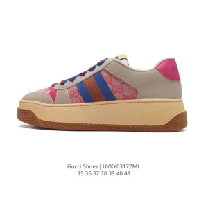 Gucci Screener Old Vintage Leather Sneakers Women's