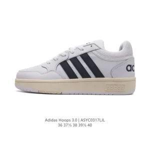 adidas Hoops 3.0 Roman Collection Low-Top Retro Lace-Up Casual Sneakers for Women