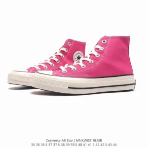 Converse 19S High-Top Casual Sneakers with Floral Embroidery and Red Logo