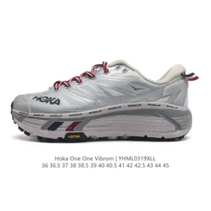Hoka One One x Moncler Chunky Sneakers White Silver Red Blue