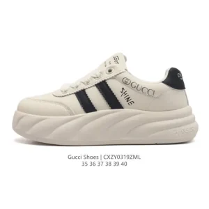 Gucci Rhyton Platform Sneaker White Leather Women's 2024