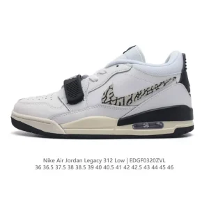 Jordan Legacy 312 Low Men's Basketball Shoes - Black & White
