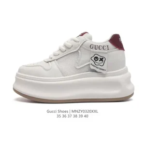Gucci Rhyton Platform White Leather Sneakers