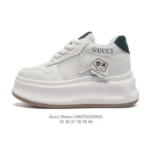 Gucci Rhyton Platform White Leather Sneakers