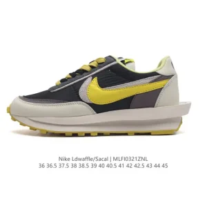 Nike x Sacai LDWaffle Double Swoosh Layered Sole Running Shoes
