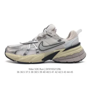 Nike V2K Run Retro Running Shoes - White/Metallic
