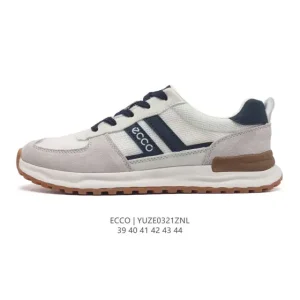 ECCO Men's Casual Sneakers - Lightweight Breathable Lace-Up Shoes