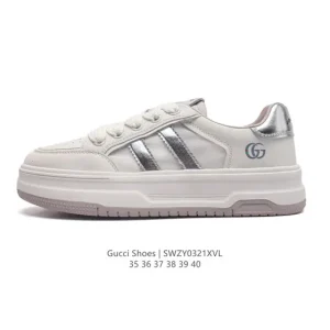 Gucci Rhyton Platform White Leather Sneakers