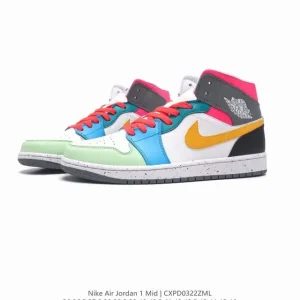 Nike Air Jordan 1 Mid Men's and Women's Basketball Shoes - AJ1 Retro High Top Sneakers