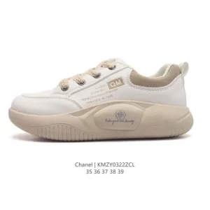CHANEL 2023 Latest Casual Trendy Skateboard Shoes Classic All-Season White Sneakers for Women