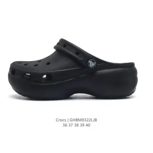 Crocs Women's Thick-Soled Platform Sandals - Yimi Tongkuan Beach Clogs
