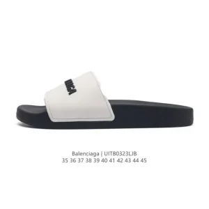 Balenciaga Logo Pool Slides Summer Fashion Trend Unisex Sandals