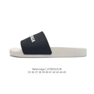 Balenciaga Logo Pool Slides Summer Luxury Fashion Sandals for Men and Women