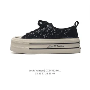 Louis Vuitton Rivoli White Leather Platform Sneakers 2021