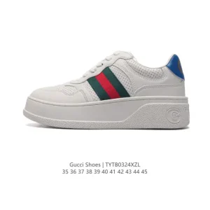 Gucci Rhyton Platform White Leather Sneakers