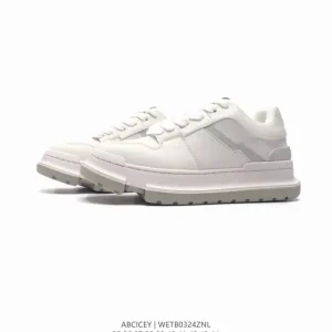 Abcicey Unisex Vintage White Grey Chunky Sole Platform Sneakers