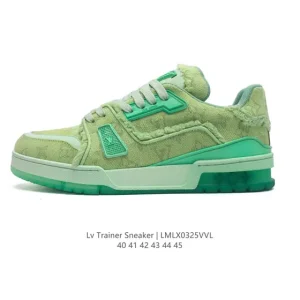 Louis Vuitton Trainer Sneaker Low Men's Fashion Thick Sole Canvas Shoes