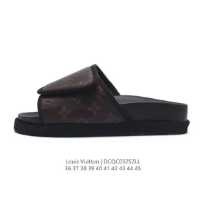 Louis Vuitton Men's and Women's Slippers - Classic Monogram Beach Sandals