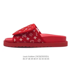 Louis Vuitton Men's and Women's Beach Slippers - Classic Monogram Design
