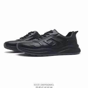 ECCO Men's Casual Leather Sneakers - Stylish & Comfortable