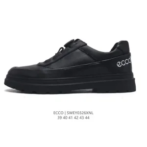 ECCO Men's Chunky Sole Leather Sneakers - Breathable & Lightweight Casual Shoes