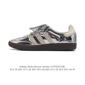 Adidas Wales Bonner Samba Classic Silver Metallic Low-Top Sneakers