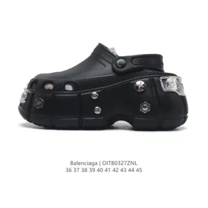 Balenciaga Men's and Women's Thick Sole Elevated Closed-Toe Slide Sandals - New Runway Style
