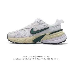 Nike V2K Run Retro Running Shoes - White/Metallic Silver