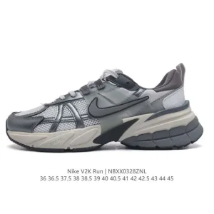 Nike V2K Run Retro Running Shoes - White/Metallic
