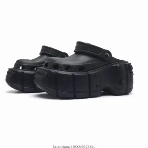 Balenciaga Men's and Women's Thick Sole Elevated Closed-Toe Slides Sandals