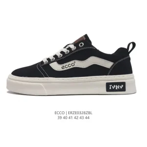 ECCO Men's Lifestyle Shoes - White Leather Sneakers with Thick Sole