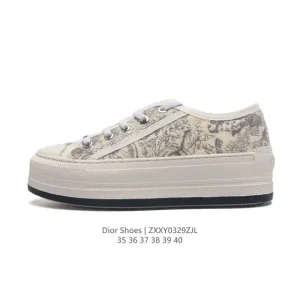 Christian Dior Women's White Thick Sole Platform Sneakers