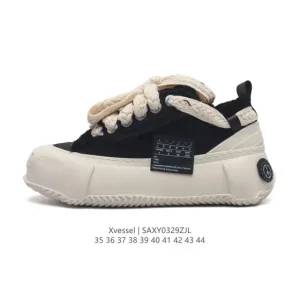 xvessel G.O.P. High Paisley Ddropping Deconstructed Layered Thick Sole Cork High-Top Versatile Platform Canvas Vulcanized Sneakers