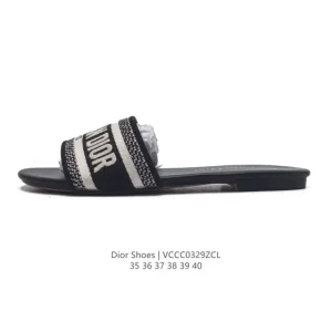 Dior Dway Embroidered Slides - Women's Summer Sandals