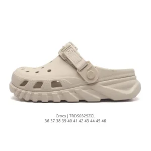 Crocs Women's and Men's Chunky Sandals - Thick Sole Platform Slides with Toe Cap