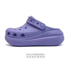 Crocs Women's Platform Sandals - Thick Sole Height Increase Beach Slides