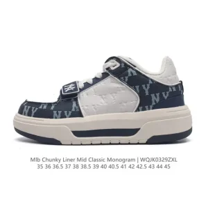 MLB Chunky Liner Mid Retro Street Sneakers for Men and Women