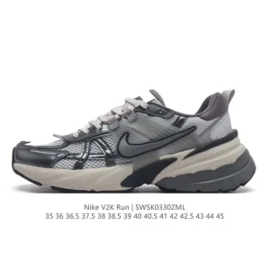 Nike V2K Run Retro Running Shoes - White/Metallic