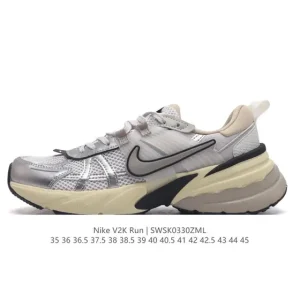 Nike V2K Run Retro Running Shoe - White/Metallic