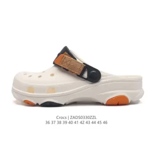 Crocs Unisex Chunky Heel Sandals with Toe Cap for Summer Beach